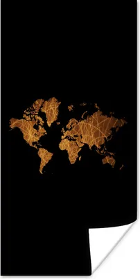 Produktbild von MuchoWow® Poster Weltkarte - Schilf - Karte 60x120 cm - Wandschmuck