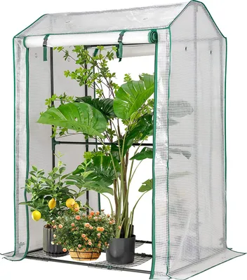 Produktbild von GOPLUS Gewächshaus Balkon, Foliengewächshaus Winterfest mit PE-Folie, Tomatenhaus, Gartengewächshaus für Blumen & Pflanzen