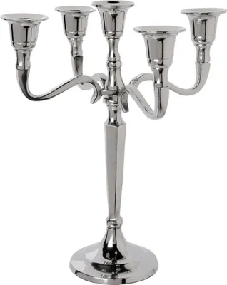 Image de Bougeoir en métal argenté, 22 cm