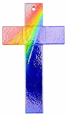 Produktbild von Handgefertigtes Glas Wandkreuz mit Lebensbaum