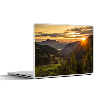 Produktbild von MuchoWow® Laptop Aufkleber Sticker Cover Alpen - Berg - Sonne 31x22.5 cm - Laptop-Deko