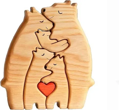 Immagine prodotto di Set decorativo di 5 orsacchiotti in legno