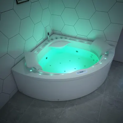 Produktbild von TroniTechnik® Eckwhirlpool ANDROS 160x160 Eckwanne Badewanne mit Whirlpool und Airpool Unterwasser LEDs inkl. Spülfunktion