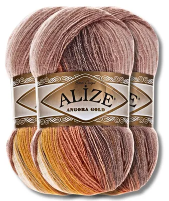 Produktbild von Alize 3x 100g Angora Gold Batik Wolle mit Farbverlauf, Häkeln, Stricken (4741)