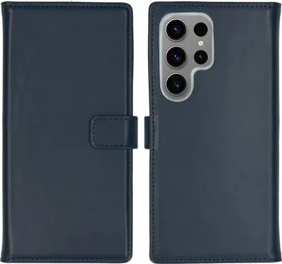 Immagine prodotto di Custodia a libro in vera pelle Selencia per Samsung Galaxy S24 Ultra - Blu scuro