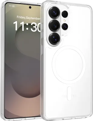 Image de Coque magnétique pour Samsung Galaxy S26 Ultra, compatible avec MagSafe, dos mat translucide, coque de protection antichoc transparente