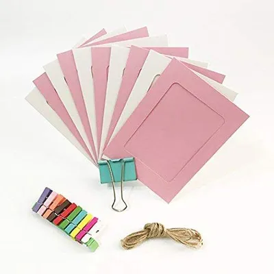 Immagine prodotto di Decorazioni da parete leggere - Set da 10 pezzi - rosa e bianco - 15 cm x 11,5 cm