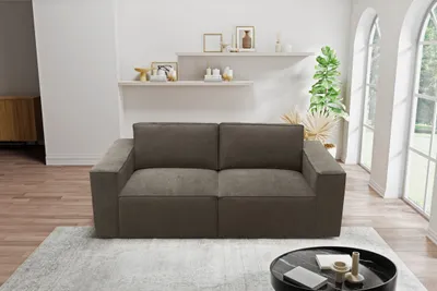 Produktbild von DOMO Collection Sofa 100017 2-Sitzer mit Rückenkissen und Armlehnen Couchgarnitur 210 x 93 x 84 cm (BxTxH) schlamm