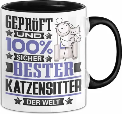 Produktbild von Katzensitter Geschenk Lustiger Spruch für Katzensitter Geschenkidee Bester Katzensitter Der Welt (Schwarz)
