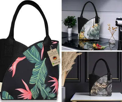 Produktbild von SILUK Damentasche Tasche Filztasche Einkaufstasche, Filztasche, Shopper, Groß Multifunktional (Blume - Rosa)