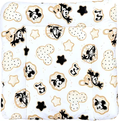 Produktbild von TupTam Baby Wickeltischauflage mit Baumwollbezug Gemustert, Farbe: Micky Maus / Noten / Weiß / Beige, Größe: 70 x 50 cm