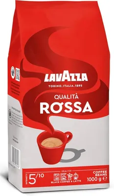 Zdjęcie produktu dla Lavazza Qualità Rossa 1000g, 1 kg, Americano, Espresso, Średnie palona, Arabica and Robusta, 1 szt., 1 kg
