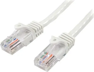 Produktbild von StarTech.com 5m Cat5e Ethernet Netzwerkkabel Snagless mit RJ45 - Weiß, 5 m, Cat5e, U/UTP (UTP), RJ-45, RJ-45, Weiß