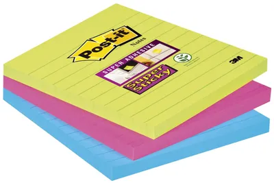 Zdjęcie produktu dla karteczki samoprzylepne 3M Post-it Super Sticky Notes Neon, 100x100 mm