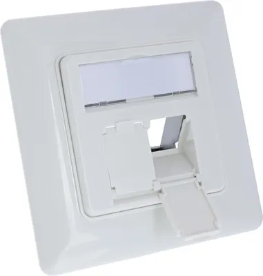 Image de InLine® set de cadre pour 2x RJ45 Bu/LSA insert, Keystone SNAP-In, blanc RAL9010