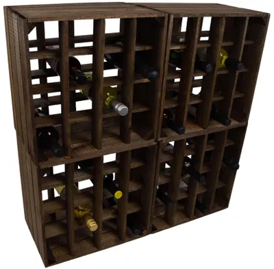 Produktbild von 4er Set Weinregal 16er dunkel Abstellregal Weingestell Fächer Flaschenregal Weinschrank Flaschenablage