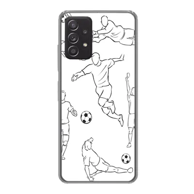 Produktbild von MuchoWow® Handyhülle Schutzhülle Hülle für Samsung galaxy a73 Eine Illustration von Spielern in verschiedenen Positionen - Junge - Mädchen - Kinder Silikon Softcase Handy Hülle - Handyhülle