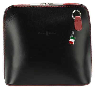Produktbild von Florence Echtleder glatt Damen Abendtasche schwarz rot OTF109S