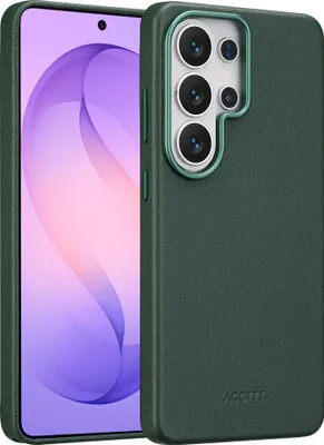 Obrázok produktu pre Accezz MagSafe kožený zadný kryt pre Samsung Galaxy S26 Ultra – Cedar Green