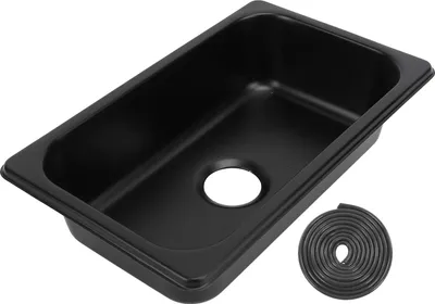 Produktbild von RV 304 Edelstahlspüle Küche Rechteckiges Handwaschbecken mit 40 mm Abwasserauslass für Boot Caravan Yachts Boote Sprühen Schwarz Gr -1465b