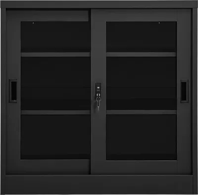Obrázek produktu pro vidaXL Skříňka s posuvnými dveřmi antracit 90x40x90 cm ocelová