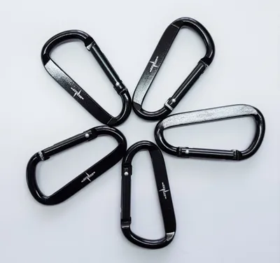 Produktbild von 5 x Set Aluminium D Karabiner Haken mit gefederter Verschluss Schwarz von Bearlink