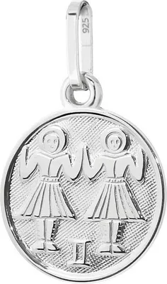 Produktbild von Zwillinge Sternzeichen 925 Sterlingsilber 12mm Kettenanhänger Horoskop Zodiak