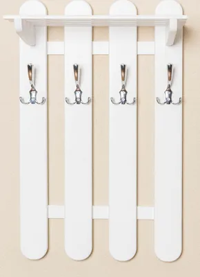 Produktbild von Garderobe Kiefer massiv Vollholz weiß lackiert Junco 353 – Abmessung 80 x 50 x 29 cm