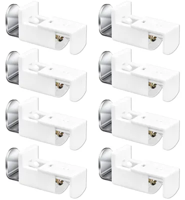 Image de Supports de fixation pour stores plissés - Lot de 8 pièces en métal - Installation sans perçage - Plage de réglage de 20 mm