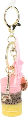 Immagine prodotto di 1 pezzo portachiavi, colorato carino macaron Torre Eiffel portachiavi, fascino borsa per decorazione auto (rosa)