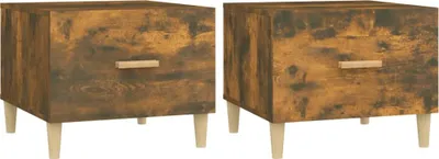 Produktbild von vidaXL Couchtische 2 Stk. Räuchereiche 50x50x40 cm Holzwerkstoff