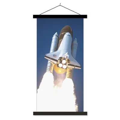 Produktbild von MuchoWow® Textilposter Nahaufnahme des Starts einer Raumfähre 40x80 cm mit schwarzem Rahmen - Wandemalerei