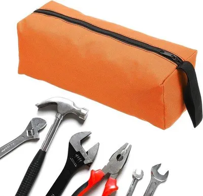 Immagine prodotto di Borsa portaoggetti imbottita con chiave per lucchetto, arancione, da trasporto, 30 x 10 x 10 cm