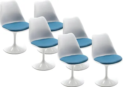 Produktbild von Stuhl 6er-Set - Polypropylen & Metall - Blau & Weiß - XAFY
