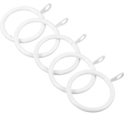 Produktbild von Gordinringe Metall weiß, 38 mm Innendurchmesser, 36 Stück, für Gardinenstangen