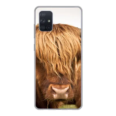 Produktbild von MuchoWow® Handyhülle Schutzhülle Hülle für Samsung Galaxy A71 Schottische Highlander - Braun - Gras Silikon Softcase Handy Hülle - Kartenbesitzer