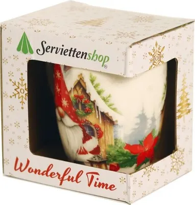 Produktbild von Tasse aus Porzellan Gnom Edik - Weihnachtszwerg Edik 0,32L, Höhe 10,5cm