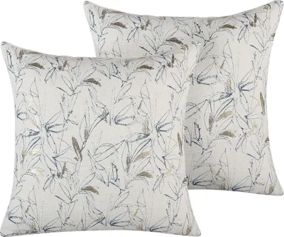 Obrázek produktu pro BELIANI Sada 2 dekorativních polštářů béžová 45 x 45 cm květinový vzor retro styl dekorace doplňky