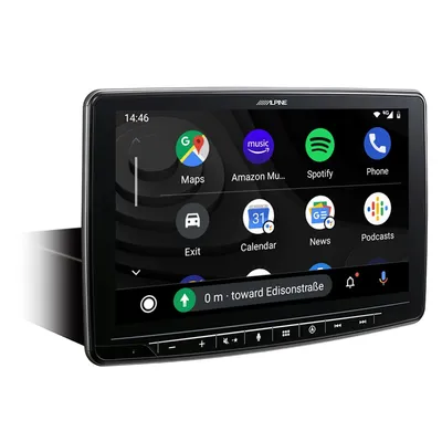 Produktbild von Alpine INE-F904TRA | Navigationssystem mit 9-Zoll Touchscreen für Ford Transit Custom mit 1-DIN-Einbaugehäuse, DAB+, Apple CarPlay und Android Auto Unterstützung und mehr