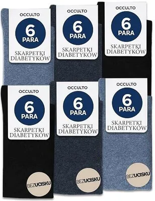 Zdjęcie produktu dla Skarpetki dla diabetyków męskie damskie bawełniane 6 par