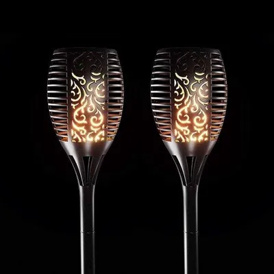 Image de Lampes solaires, mini-lampes de poche, lot de 2, à piles