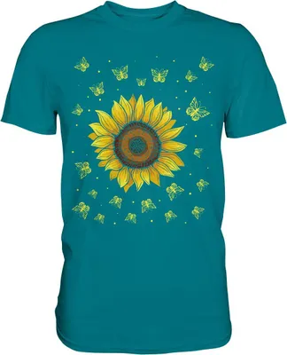 Produktbild von Sonnenblume Schmetterling T-Shirt – Diva Blue / XL