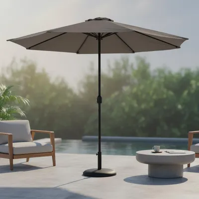 Produktbild von Ampelschirm Ø3 m Grün LED 360° drehbar Sonnenschirm mit Kurbel