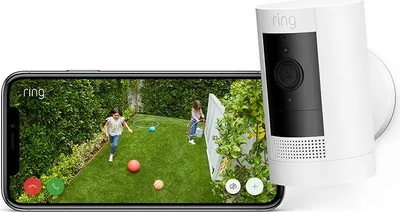 Produktbild von Ring Außenkamera Akku (Stick Up Cam) | Überwachungskamera aussen mit 1080p-HD-Vi