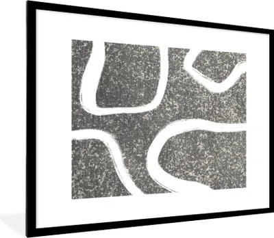 Produktbild von MuchoWow® Gerahmtes Poster Abstrakt - Minimalismus - Design 80x60 cm - Poster mit Schwarzem Bilderrahmen Wandposter Rahmen Foto Bilder - Schlafzimmer-Dekorationen - Fotoposter