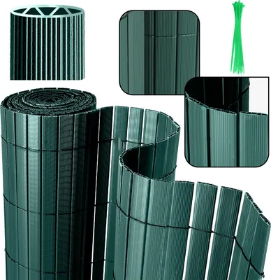 Obrázek produktu pro Hengda PVC soukromí obrazovky mat Soukromí plot Soukromí obrazovky pro plot balkon Zelená 90x400cm Stabilní W-tvar