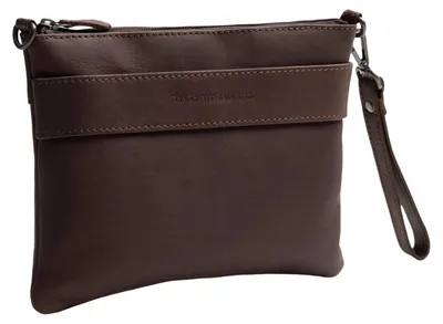 Productafbeelding van The Chesterfield Brand Leer schoudertas polstasje Harlan Crossbody Bag Brown donkerbruin