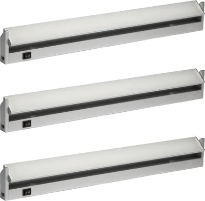 Produktbild von 3x Aluminium Unterbauleuchte LED schwenkbar 58cm neutralweiß Küchenlicht silber 10W