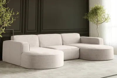 Zdjęcie produktu dla Sofa w kształcie U MODENA narożnik tkanina Poso beżowy
