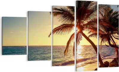 Produktbild von Bild auf Leinwand - Leinwandbild - Wolke exotischer Palm- Landschaft - 100x60cm - Wand Bild - Wanddeko - Leinwanddruck - Bilder - Kunstdruck - Leinwand bilder - Wandkunst - EG100x60-3180